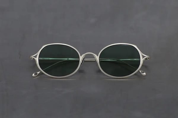 Rigards RG1090TI Series β Titanium Alloy Hand Polished Glasses RG-RG1090TI-DJKYGLP Light Gold Frame Matte Green Lenses